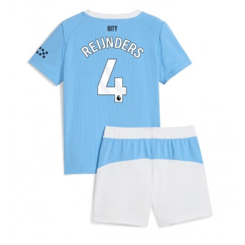 Billige Fotballdrakt Manchester City Tijjani Reijnders #4 Replika Hjemmedraktsett Barn 2025-26 Kortermet (med bukser)